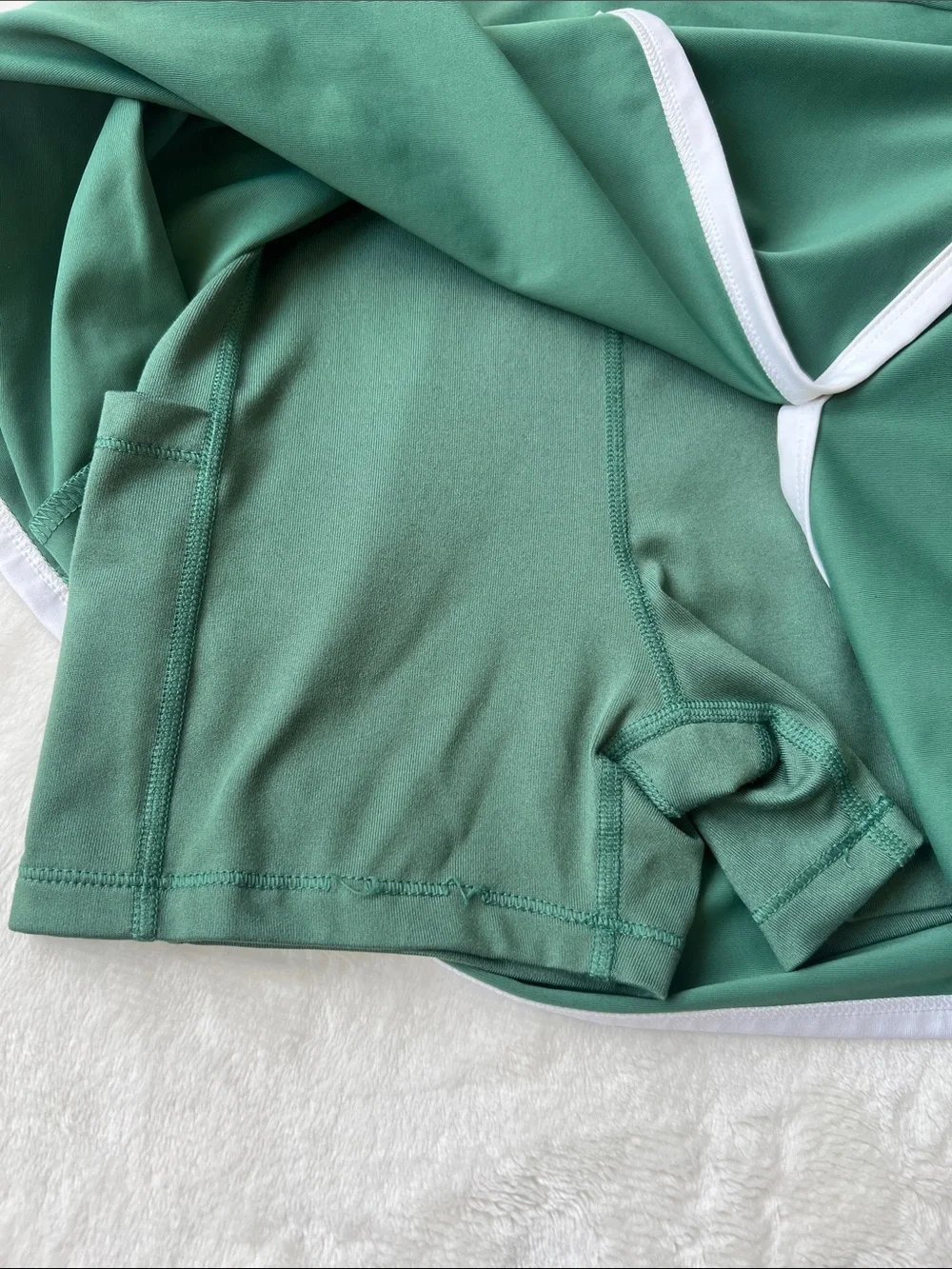 Old Navy Green Athleisure Mini Dress with White Trim and Shorts